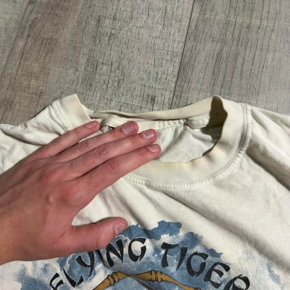 Vintage 2000s white ad blue tiger nature wildlife graphic t shirt Size‎ L - Picture 3 of 7